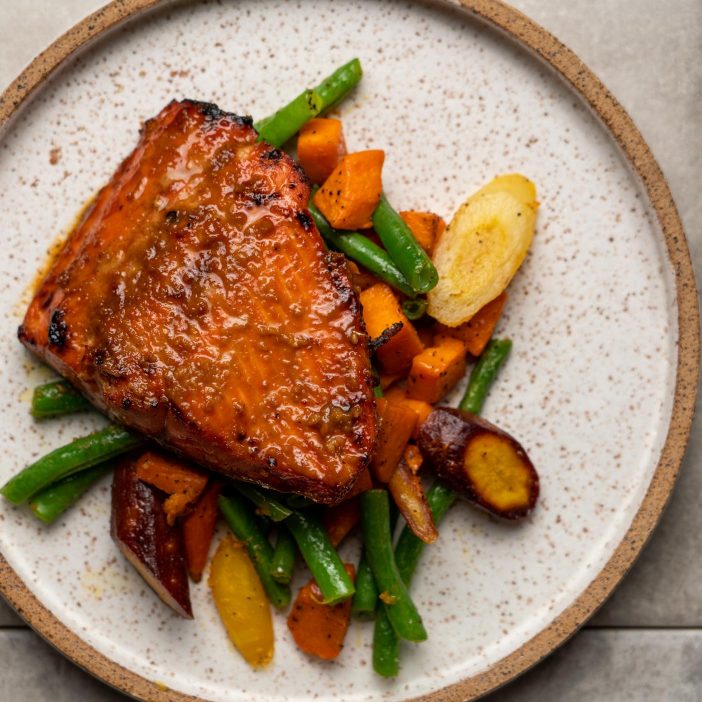 Salmon and Veggies on a plate